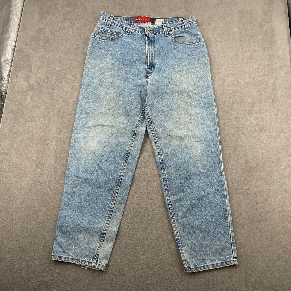 Vintage Levi's Jeans Mens 36x30 Blue Denim Silver Tab Loose Tapered Leg‎ Raw Hem